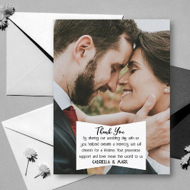 Cartão Postal Estilo BOHO! Foto Agradecimento de casamento 