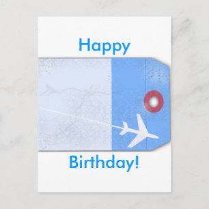 Cartão Postal Estilo da etiqueta de bagagem