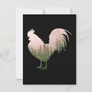 CARTÃO POSTAL ESTILO DA FLORESTA DE FRANGO NATURAL ROOSTER