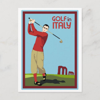 Cartão Postal Estilo de 1920 retrô Golf na Itália viagem