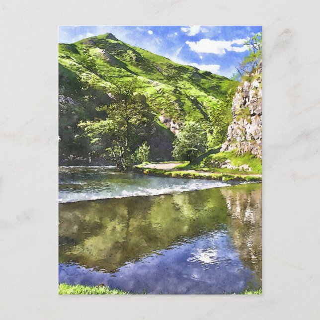 Cartão Postal Estilo de Aquarela do Distrito de Pico (Frente)