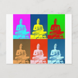 Cartão Postal Estilo de Arte Pop Buda