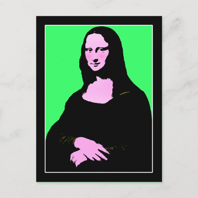 Cartão Postal Estilo de Arte Pop da Mona Lisa (Frente)