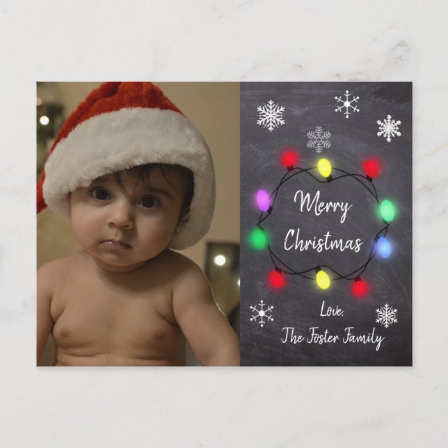 Cartão Postal Estilo de Cartão-Postal de Natal Personalizado (Frente)