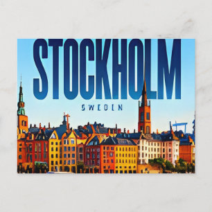 Cartão Postal ⚓ Estilo de Cidade Moderna de Stockholm à Beira-Ma