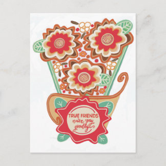 Cartão Postal Estilo de Design Floral Único