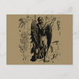 Cartão Postal Estilo de Etch da Constelação do Virgo Hevelius