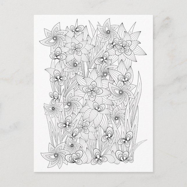 Cartão Postal Estilo de Livro de Coloração (Frente)