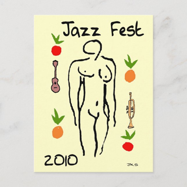 Cartão Postal Estilo de Matisse de Fest Jazz (Frente)
