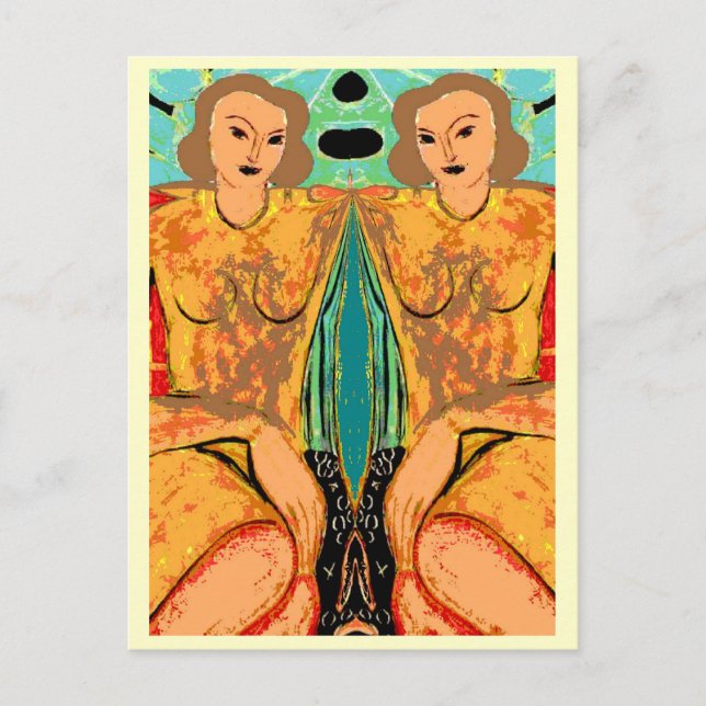 Cartão Postal Estilo de Matisso de Gêmeos (Frente)