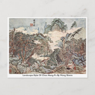 Cartão Postal Estilo De Paisagem De Chao Meng-Fu Por Wang Sh �