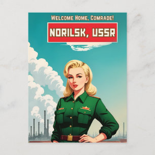 Cartão Postal Estilo de propaganda retrô humor comunismo soviéti