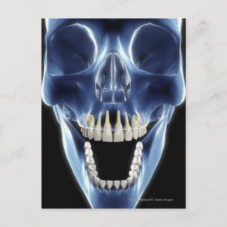 Cartão Postal Estilo de raio-X olha para os dentes humanos