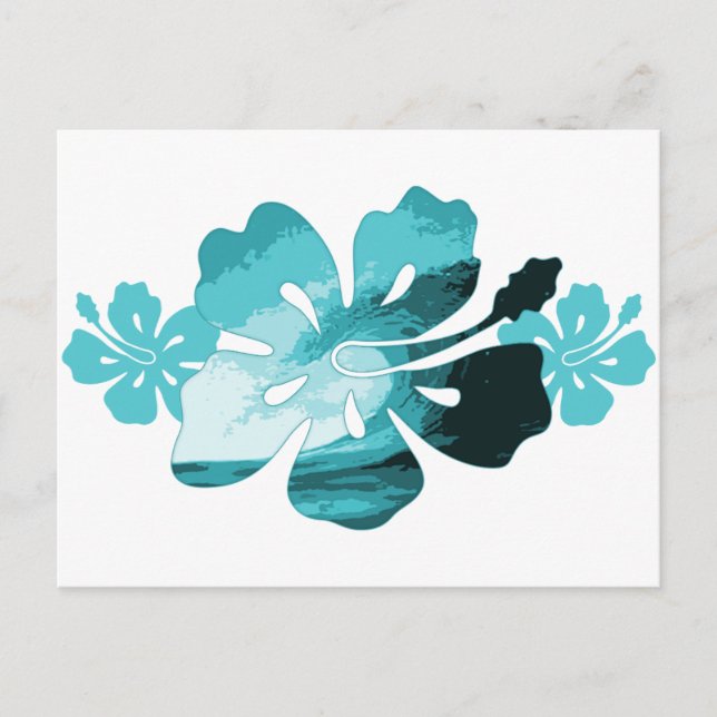 Cartão Postal Estilo de surf Hibiscus (Frente)