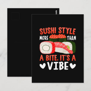 Cartão Postal Estilo de Sushi Mais de uma Mordida