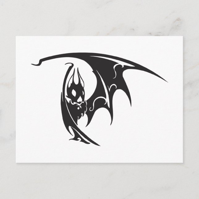 Cartão Postal Estilo de Tatuagem de Bats Vampiro Trabalho de art (Frente)