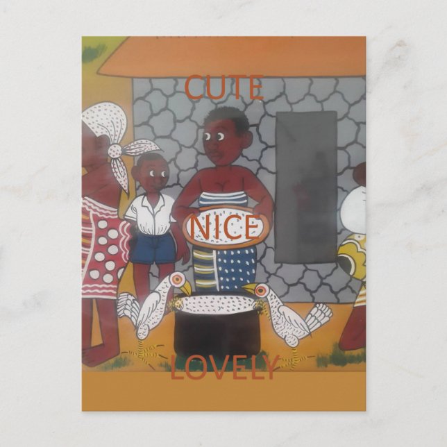 Cartão Postal Estilo de vida tradicional africano (Frente)