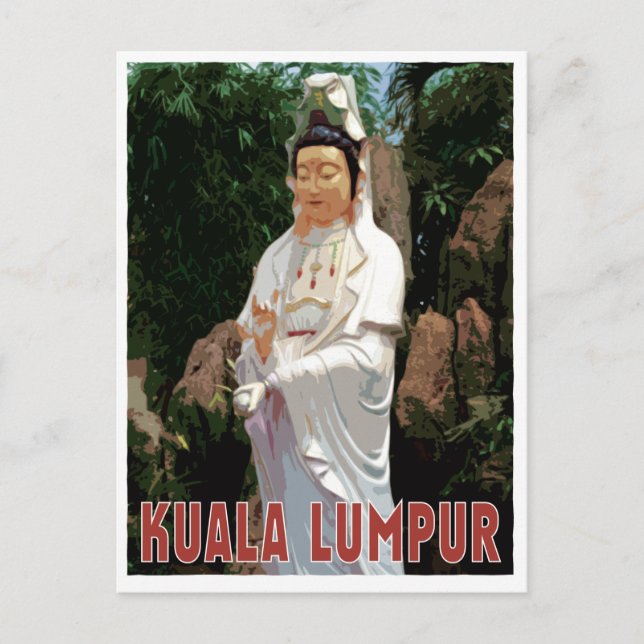 Cartão Postal estilo de vintagem Kuala Lumpur GuanYin (Frente)