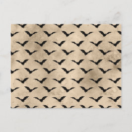 Cartão Postal Estilo de Vintagem Negros Morcegos Dia das Bruxas