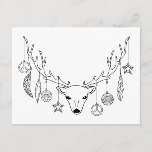Cartão Postal Estilo do boho dos encantadores de veados