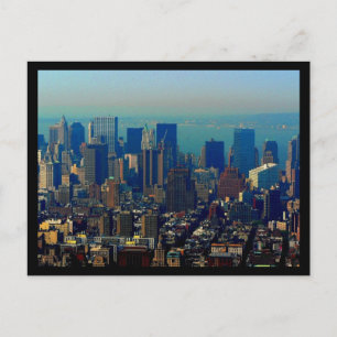 Cartão Postal Estilo do Distrito Financeiro da NYC na década de