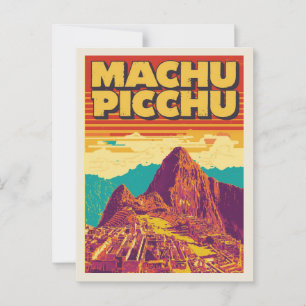Cartão Postal Estilo do Poster de viagens Retroativo Machu Picch
