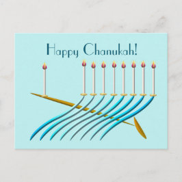Cartão Postal Estilo do século médio Chanukah Menorah