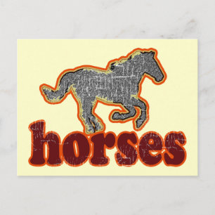 Cartão Postal estilo fazenda dos cavalos