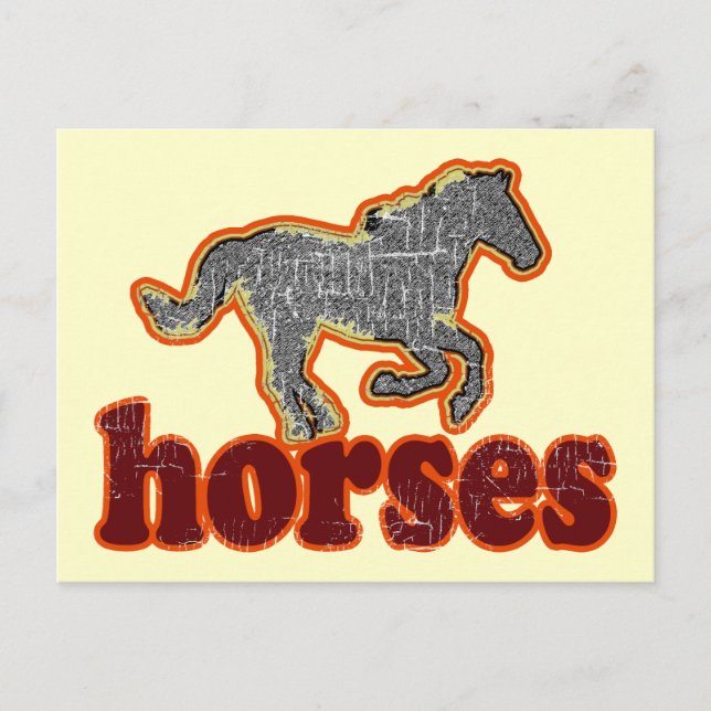 Cartão Postal estilo fazenda dos cavalos (Frente)