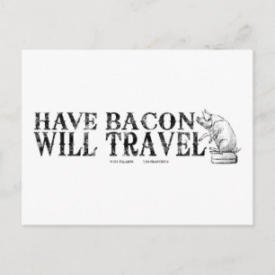 Cartão Postal Estilo Grunge Tem Bacon Will Viagem