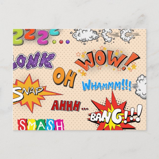 Cartão Postal Estilo Ha Ha Ha Ha De BD De Arte pop! (Frente)