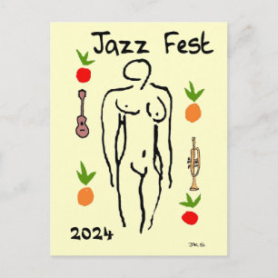 Cartão Postal Estilo Matisse, Fest Jazz, data de edição