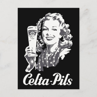 Cartão Postal Estilo Retro 1940s-1950s logotipo da cerveja belga