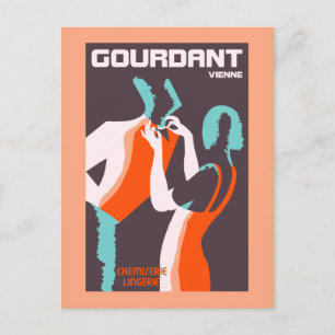 Cartão Postal Estilo retrô Art Deco — moda francesa