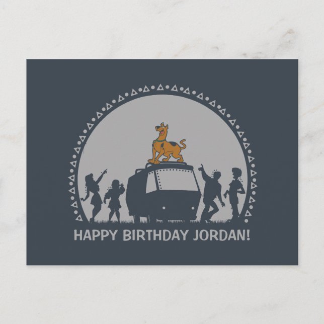 Cartão Postal Estilo Scooby-Doo Tribal Van Silhouette (Frente)