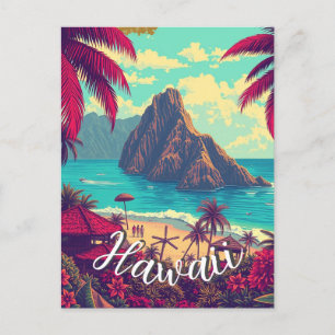 Cartão Postal Estilo Vintage Viagem Honolulu Médio Havaiano - Pa