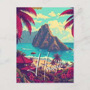 Cartão Postal Estilo Vintage Viagem Honolulu Médio Havaiano - Pa