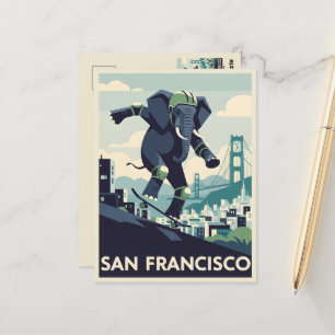 Cartão Postal Estilo WPA Viagens São Francisco