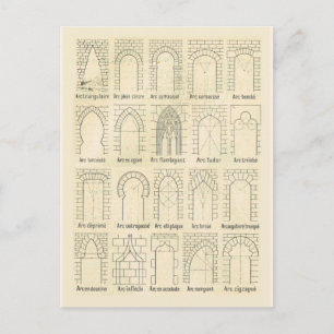 Cartão Postal Estilos de arcos