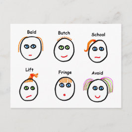 Cartão Postal Estilos de Cabelo Engraçado