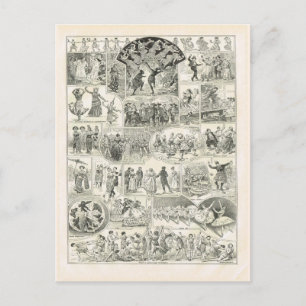 Cartão Postal Estilos de dança, francês 1920