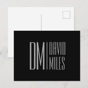 Cartão Postal Estiloso Minimal & Moderno Logotipo de Iniciais e