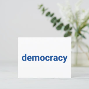 Cartão Postal Estipografia mínima democrata azul e branco