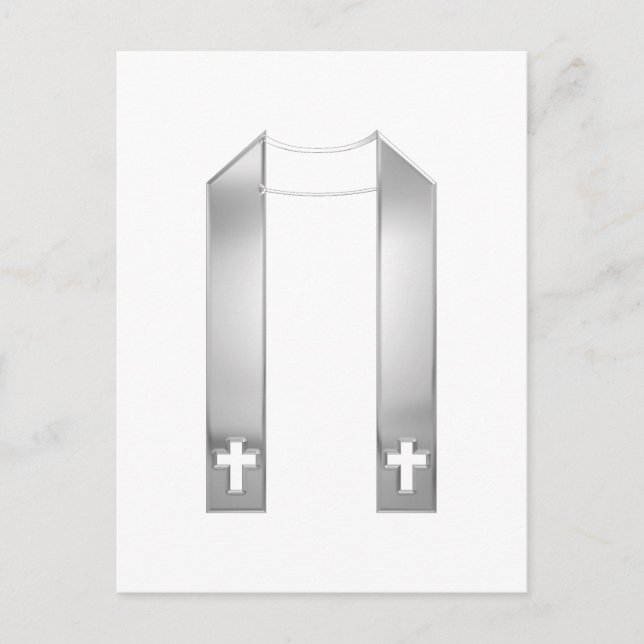 Cartão Postal Estola de Padre Prata 3-D (Frente)