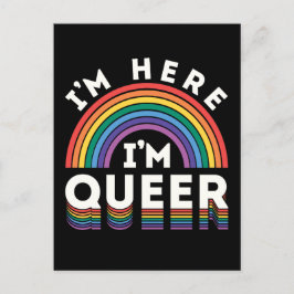 Cartão Postal Estou aqui, sou o Orgulho gay Rainbow LGBTQ da Fil