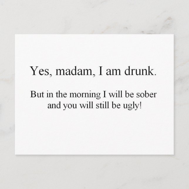 Cartão Postal Estou Bêbado mas... (St.K) (Frente)