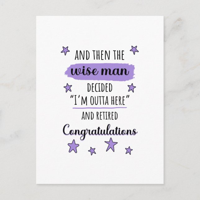Cartão Postal "Estou Fora daqui" Divertida Aposentadoria (Frente)