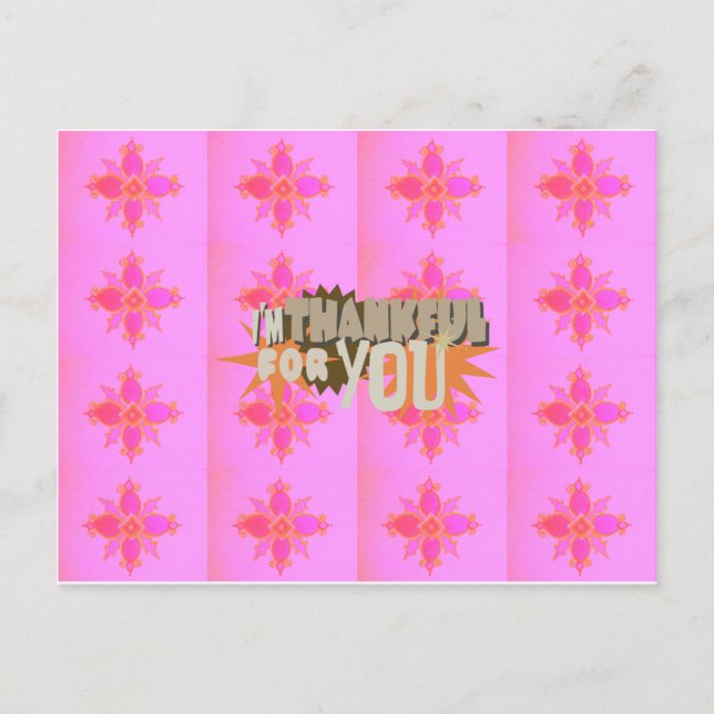 Cartão Postal Estou grato por você: Uma expressão sincera (Frente)