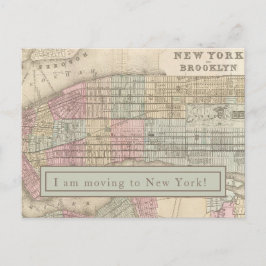 Cartão Postal Estou me mudando para Nova York - Vintage NYC Map