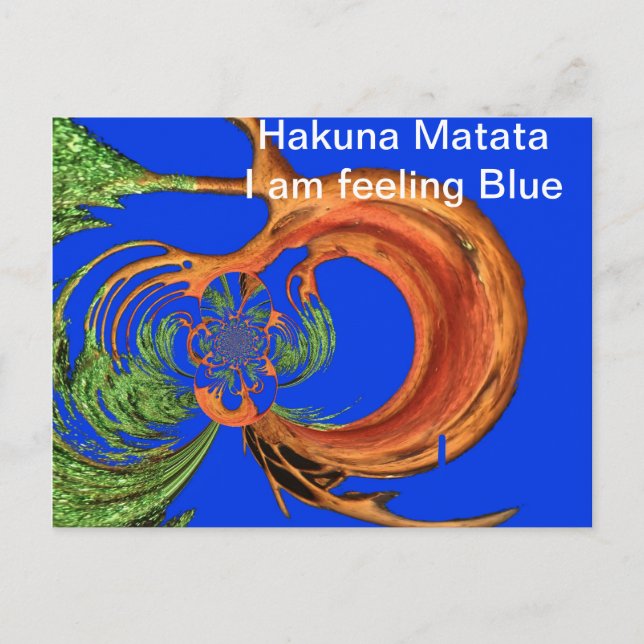 Cartão Postal Estou me sentindo azul Personalizar produto (Frente)